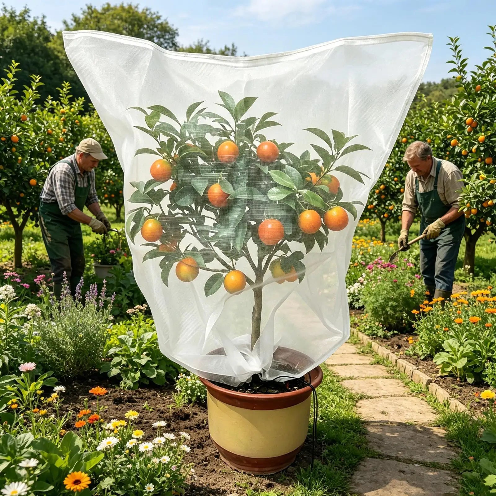 Fruit Tree Netting Garden Netting With Drawstring Zipper-Insect Bird Protection For Fruits Citrus Flowers Insect Netting Oasis Select