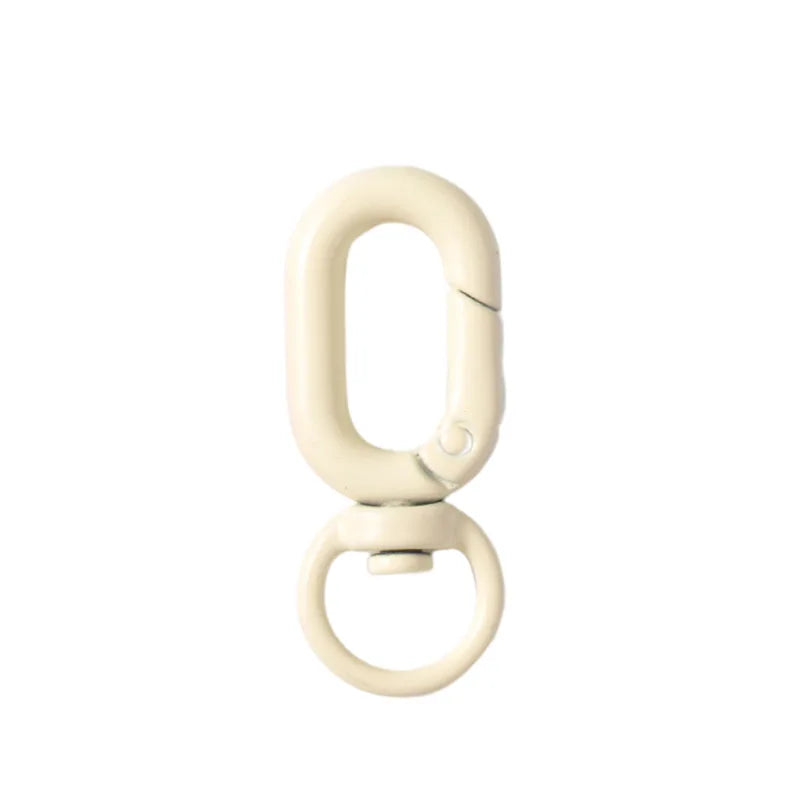 5pcs Colorful Metal Lobster Claw Clasps Swivel Lanyards Trigger Strap with Key Ring DIY Accessories for Bag Key Chains Connector Oasis Select Beige