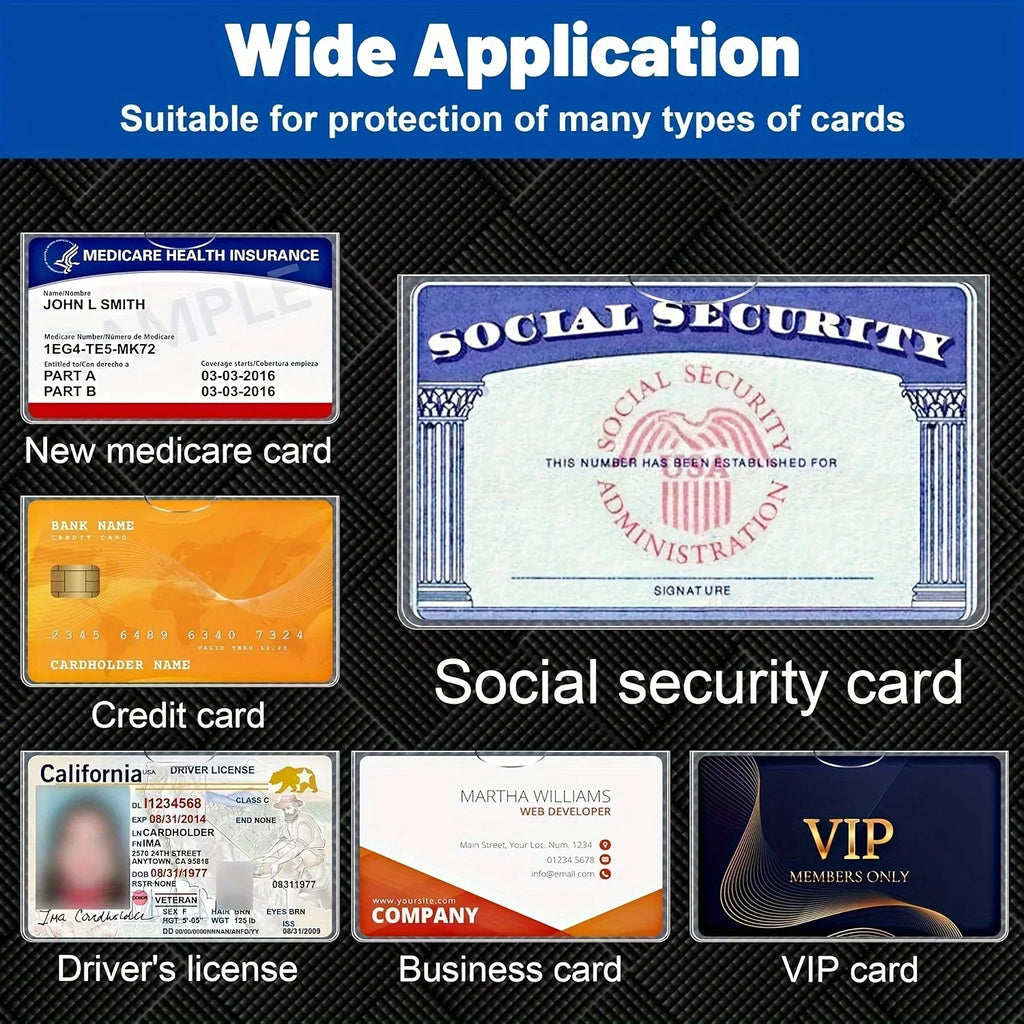 5/10/20pcs transparent card holders, for social security cards/new health insurance cards/SSN cards/credit card holders ... Oasis Select