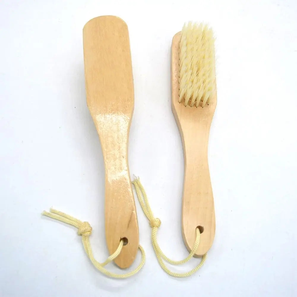 Soft Wool Wooden Handle Shoe Washing Brush Comfortable Handle Cleaning Brush Hanging Hole Bathtub Brush Hat Brush Soft Brush Oasis Select