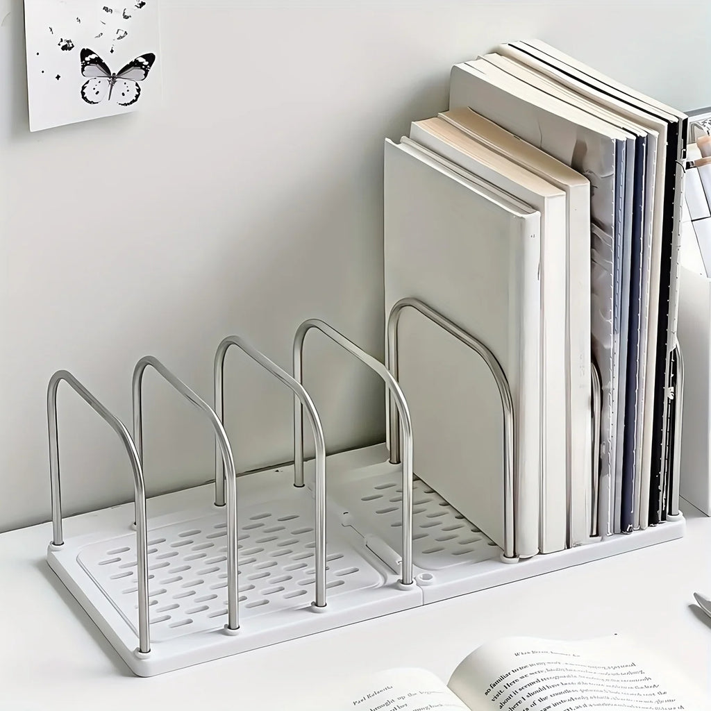 Adjustable Book Stand Stainless Steel Organizer For Desk Office And Home Storage Rack Fridge Container Basket Produce Box Oasis Select