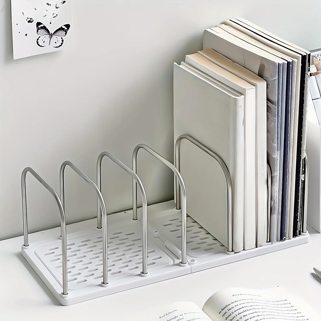 Adjustable Book Stand Stainless Steel Organizer For Desk Office And Home Storage Rack Fridge Container Basket Produce Box Oasis Select