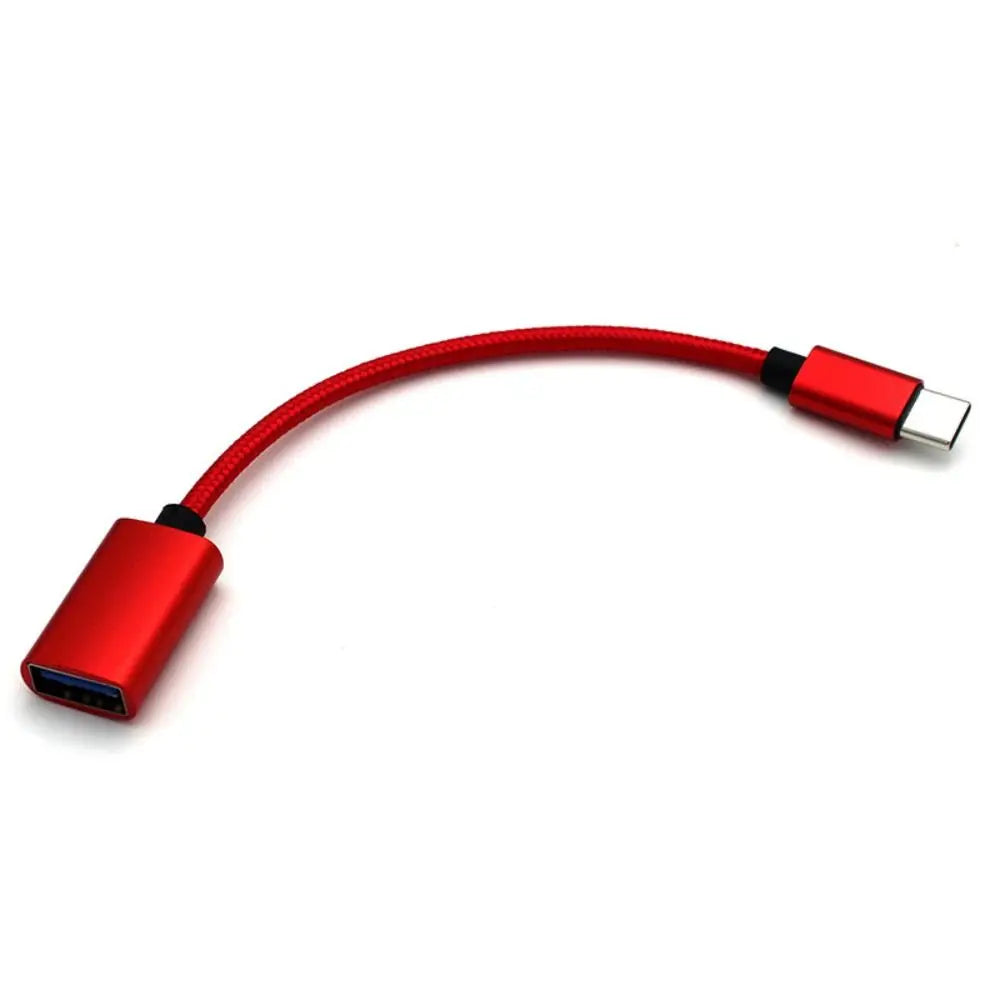 Short Digital Cables Converter Type C Cable Mobile Phone OTG Connector Cable OTG USB Cable USB to Type C Adapter OTG Data Cable Oasis Select red