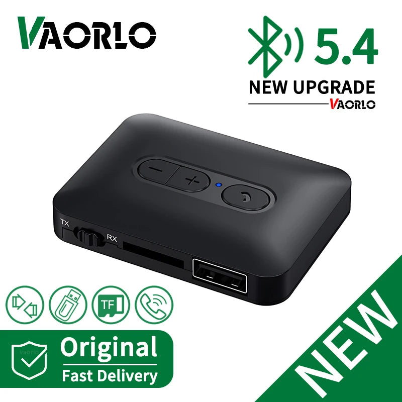 Bluetooth 5.4 Audio Transmitter Receiver 3.5MM AUX USB U-Disk TF Card Play Wireless Adapter Stereo Music With Mic For Car TV PC Oasis Select