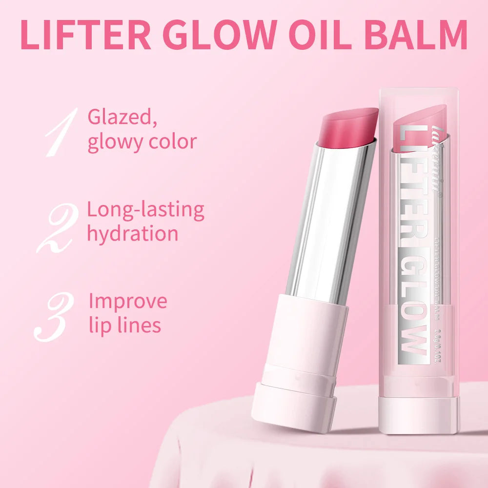 Lakerain Glow Oil Balm Long-lasting Moisturizing Lip Oil Balm Smooth Moisturizing Daily Lips Care Pink Natural Cosmetics Makeup Oasis Select