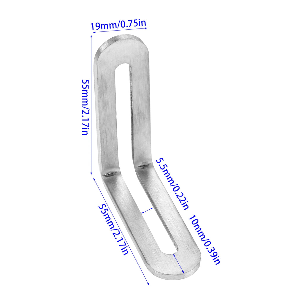 4Pcs 3mm Thick Multi-Size Heavy Duty Furniture Shelf Wall Support ,Silver Stainless Steel 90° Slotted Corner Braces with Screws Oasis Select 19 x 55 x 55mm