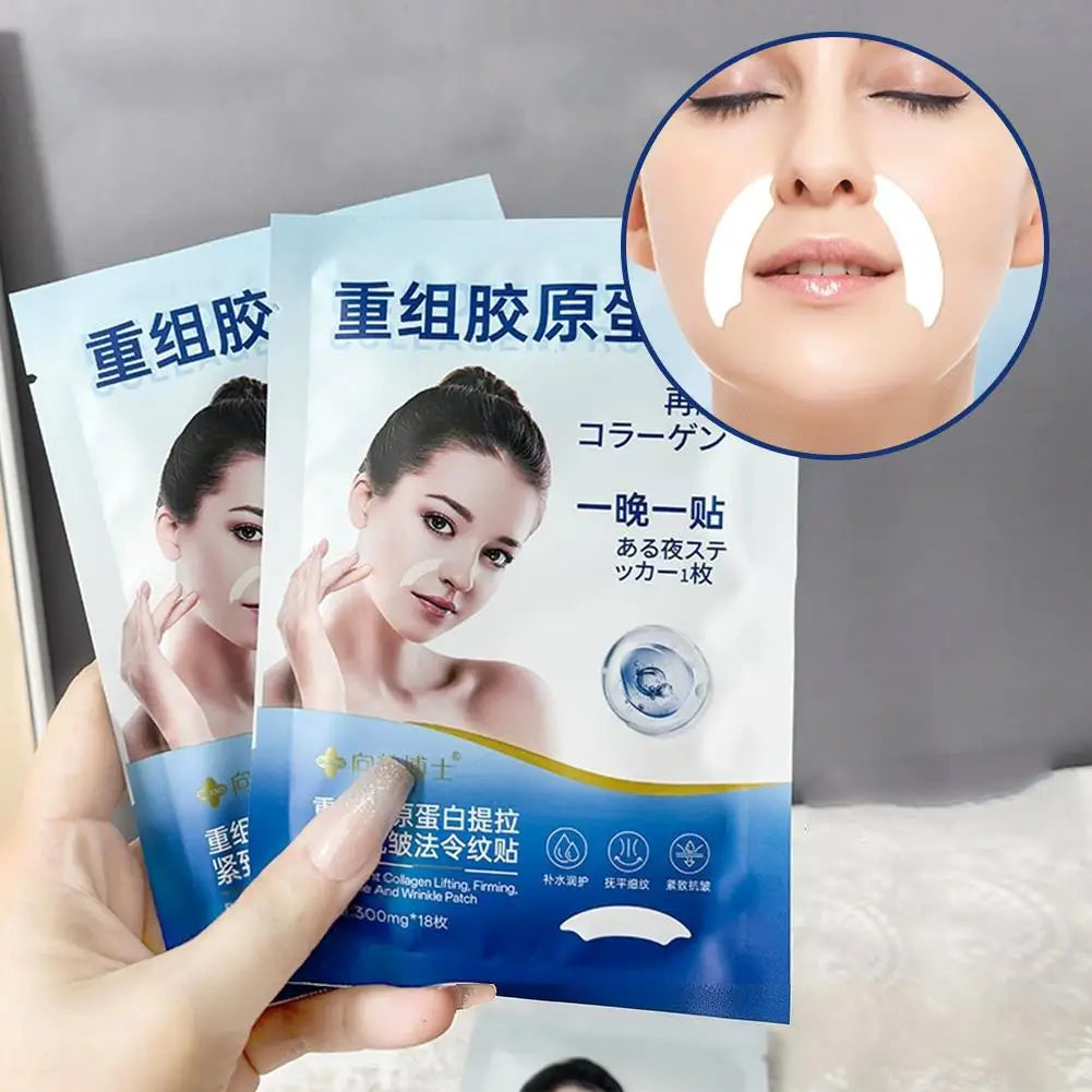 Facial Wrinkle Patches - 18 Patches Face Masks for Overnight to Reduce facial Wrinkles, Smile Lines,Fine Lines & Chin Wrinkles Oasis Select