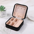 Portable Mini Jewelry Storage Box Travel Organizer Jewelry Case Leather Storage Earrings Necklace Ring Jewelry Organizer Display Oasis Select Black