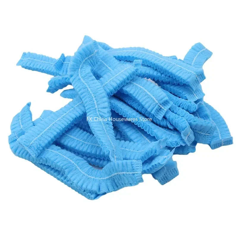 100pcs/Pack Disposable Bathing Cap Hair Head Covers Net Bouffant Dustproof Anti Dust Caps Breathable Shower Bathing Hats Kitchen Oasis Select