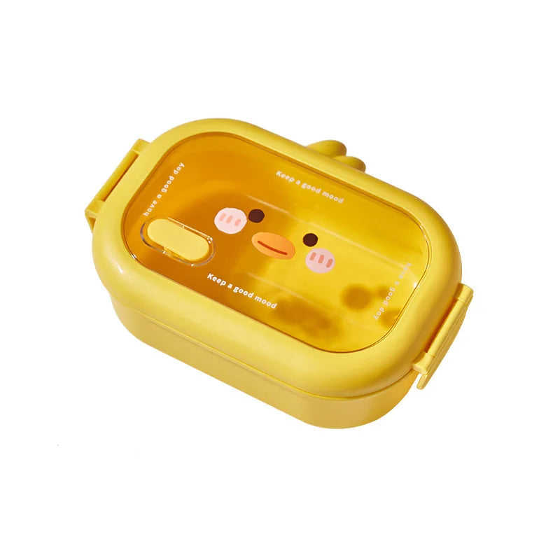 Portable 304 Stainless Steel Lunch Box For Kids Students Picnic Sealed Food Container Heatable Lunch box Kitchen Organizer Oasis Select Yellow-Duck 2 1|1000ml
