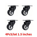 4 Pieces Of 1.5-Inch Universal Wheels Silent Furniture Casters Can Rotate 360° Suitable For Trolleys Cabinets And Scaffolding Oasis Select Black-1.5