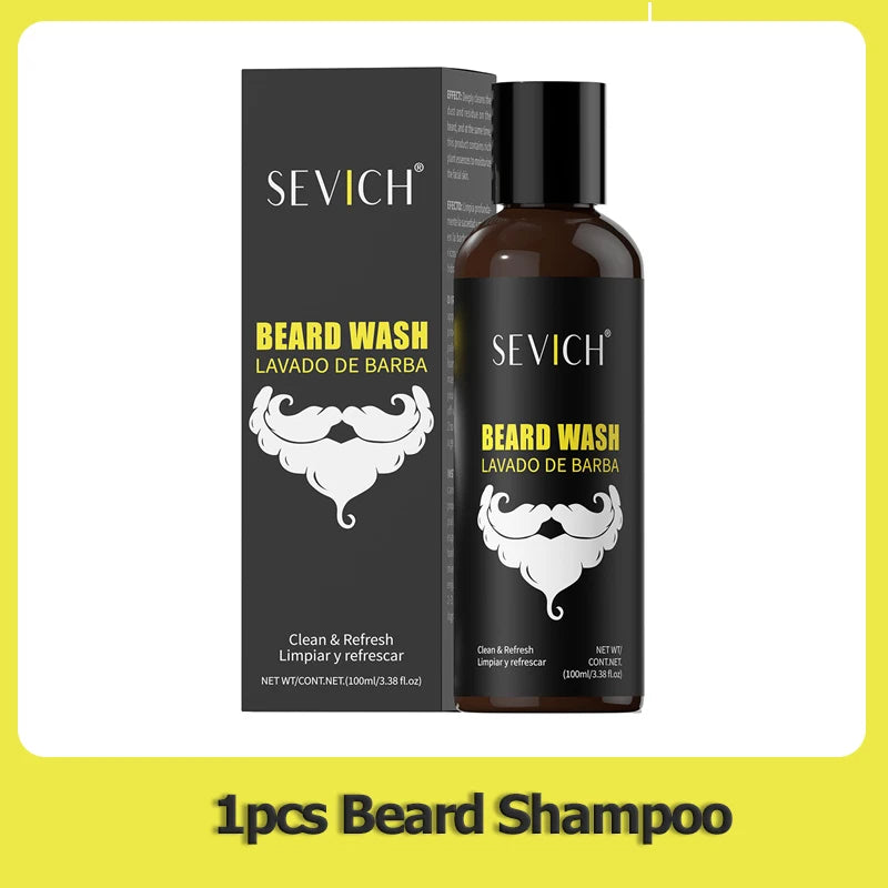 Beard Growth Shampoo Natural Beard Care Set for Men Beard Hair Enhancer Styling Moisturizing Beard Conditioner Beard Care Kit Oasis Select BEARD WASH