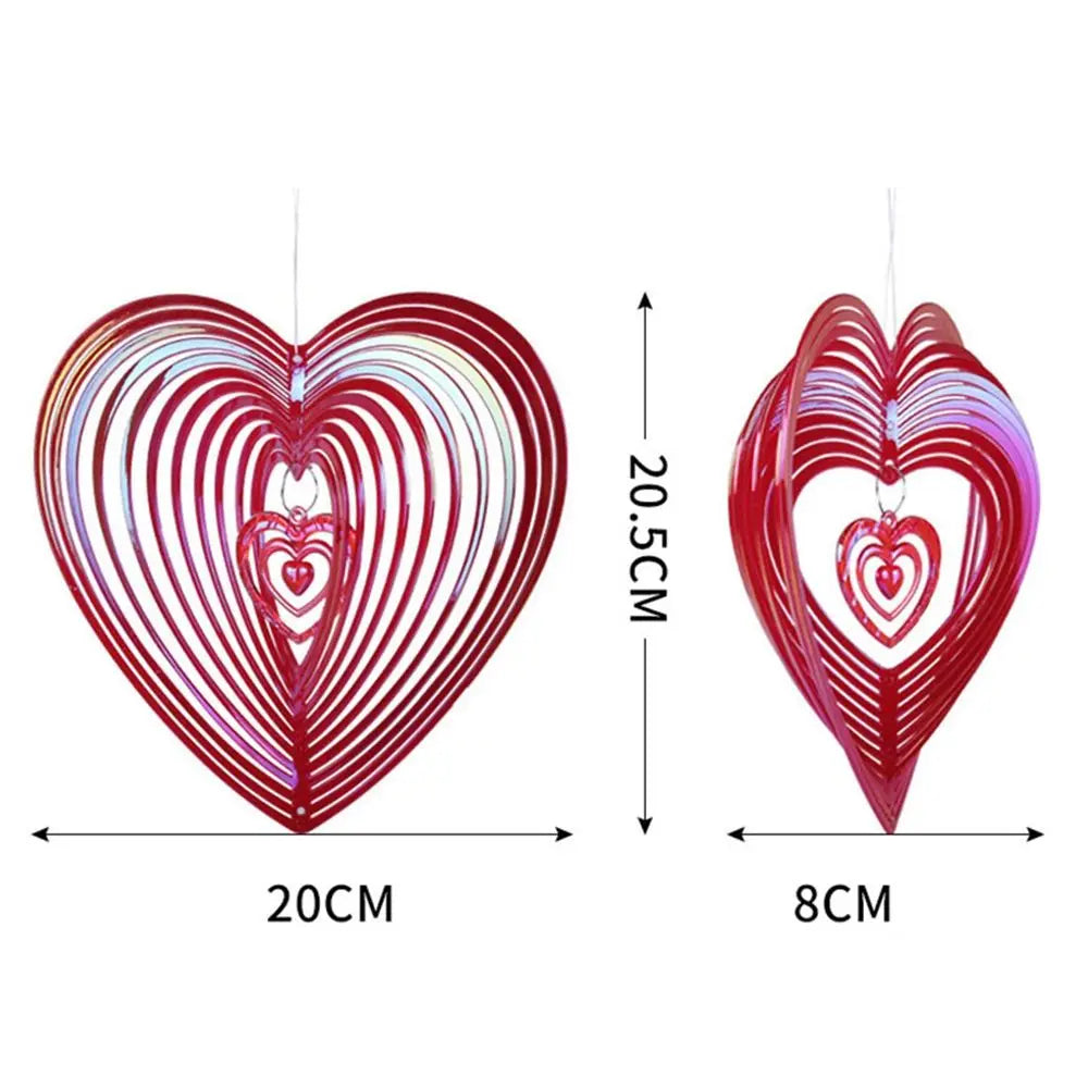 Heart-shaped Elastic Hanging for Birds Pigeons Pest Control Wind Spinner Bird Repeller Garden Supplies Wind Rotation Oasis Select