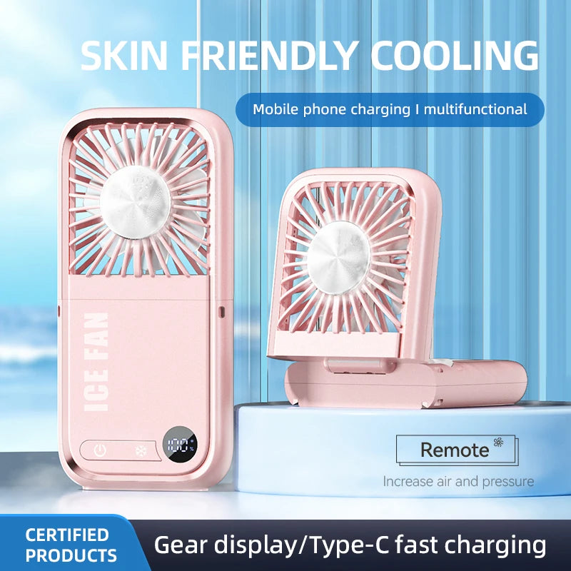 URGGU Semiconductor Cooling Pocket Fan | Power Bank & LED Display