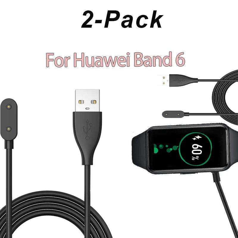 2-Pack USB Charger for Huawei Band 10/9/8/7/6 & Watch Fit Smartwatch Charger Oasis Select