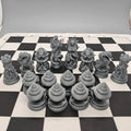 16PCS Ocean Myth Chess Figurines 3D Printed Deep Sea Theme Chess Set Coral Sculpture Tabletop Game Decor Desk Art Ornament Oasis Select Gray
