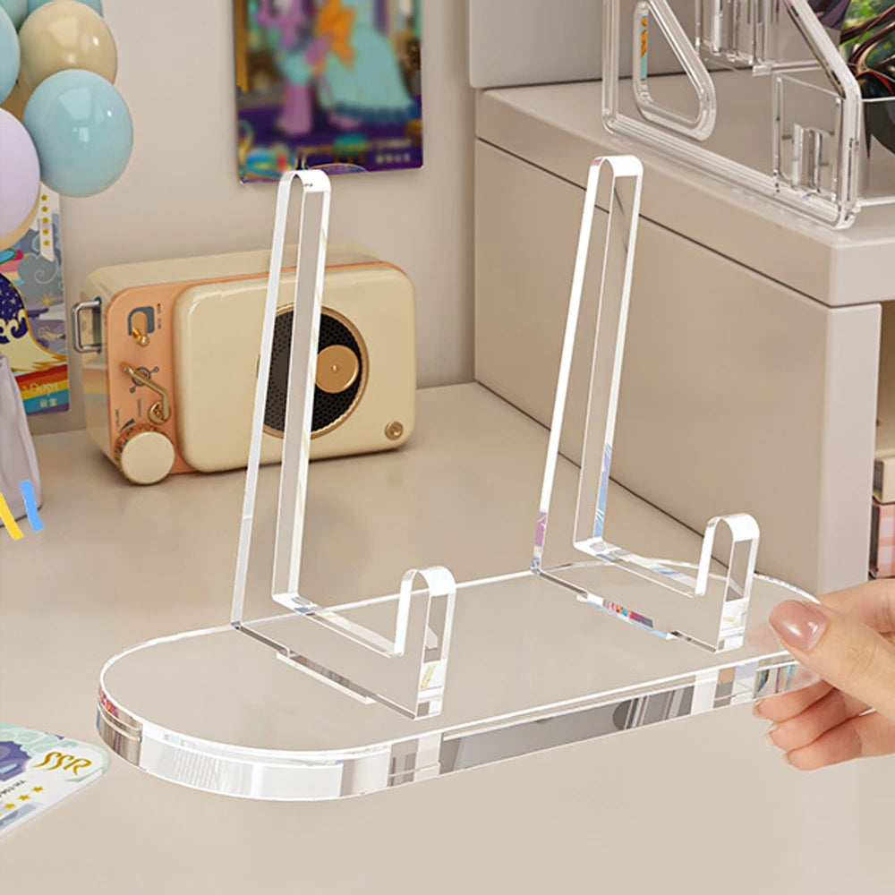 1PC Transparent acrylic badge display holder medals honor storage display stand desktop color paper card storage holder Oasis Select