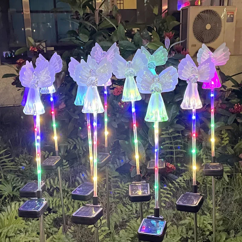 Led Solar Angel Light Outdoor Waterproof Villa Courtyard Simulation Festival Lighting Decoration Inserted Solar Lights Oasis Select