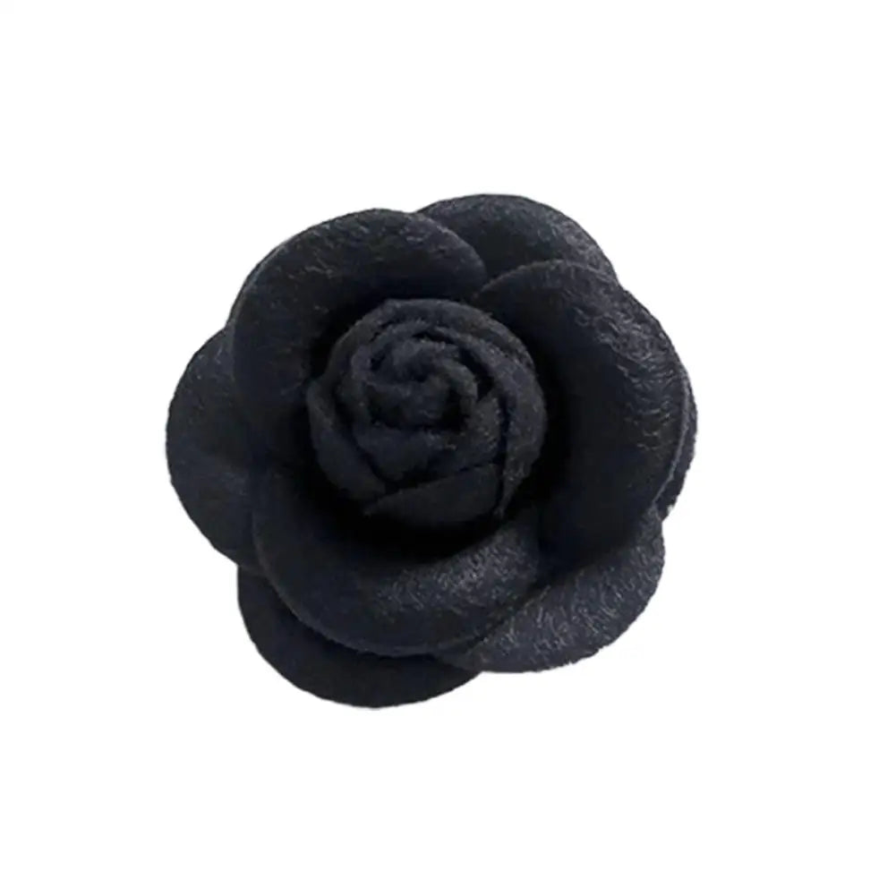New Fabric Camellia Flower Brooch Velvet Bow Tie Ladies College Style Shirt Collar Pins Vintage Wedding Party Brooches for Women Oasis Select B
