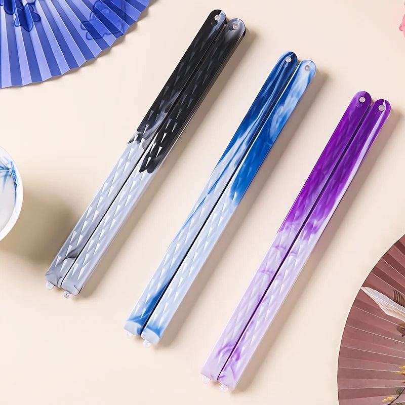Folding Long-Handle Paper Hand Fan with Tassels, Compact Women's Pocket Fan with Magnetic Closure, Easy to Store and Carry Oasis Select