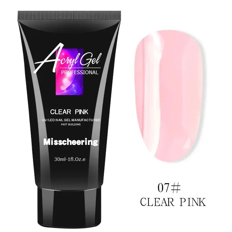 30ml/15ml Nail Extension Gel Nail Build Poly Nail Acrylic Gel UV LED Quick Extension of Crystal Model Painless Crystal Glue Oasis Select 07