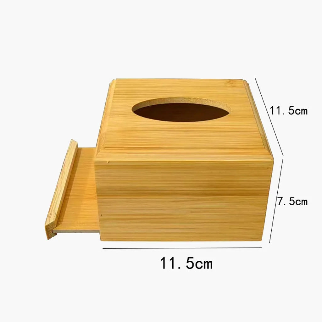 Bamboo Tissue Box Modern Minimalist Design Tissue Box Holder Household Tissue Case For Hotel Restaurant Hotel Office Easy-Refill Oasis Select 12x12x8 cm