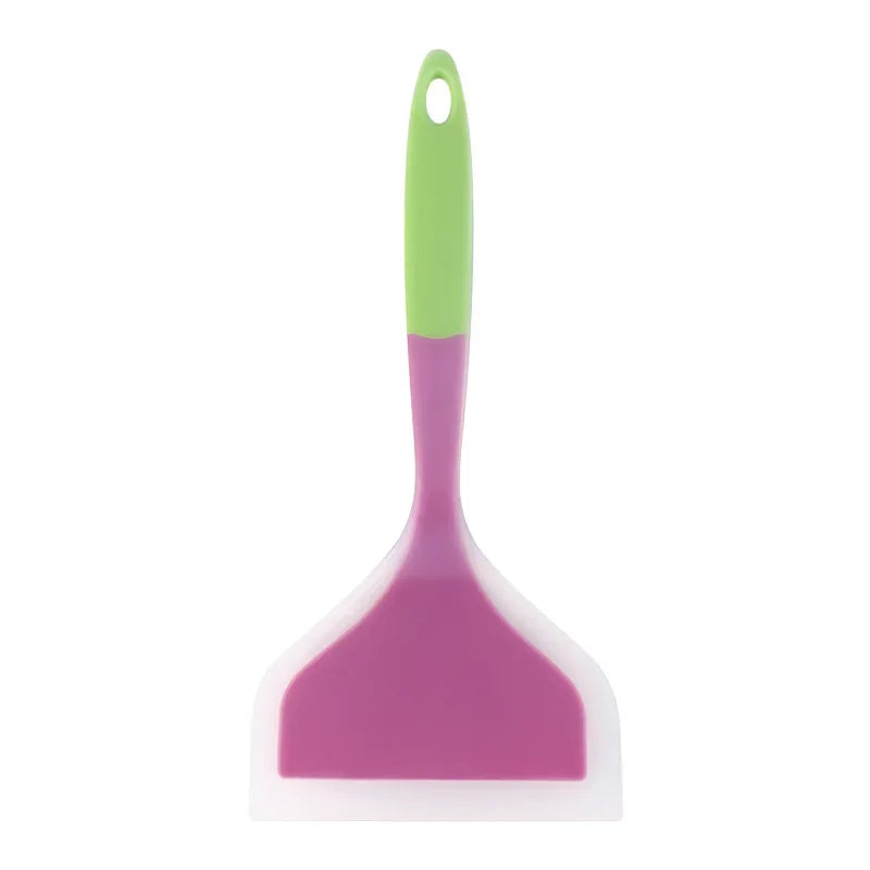 1 piece of tamago Yaki spatula non-stick pan special spatula thick egg Yaki Spatula Silicone frying pan Spatula Silicone Spatula Oasis Select Head Pink Handle Gre