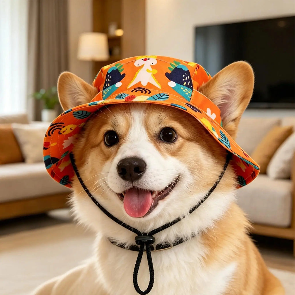 Adjustable Dog Fisherman Hat Ear Exposed Breathable Pet Hat Fashion Dog Sunscreen Hat for Beach Summer Outdoor Oasis Select