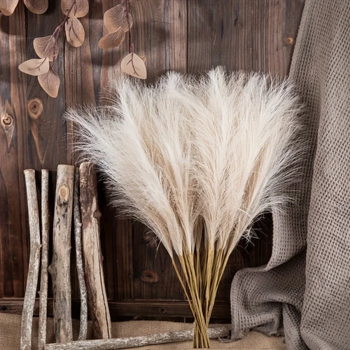 10pcs Faux Pampas Grass, Pampas Grass For Floor Vase, Pampas Grass Decor Tall For Vase Fillers, Boho Rustic Farmhouse Home Decor Oasis Select