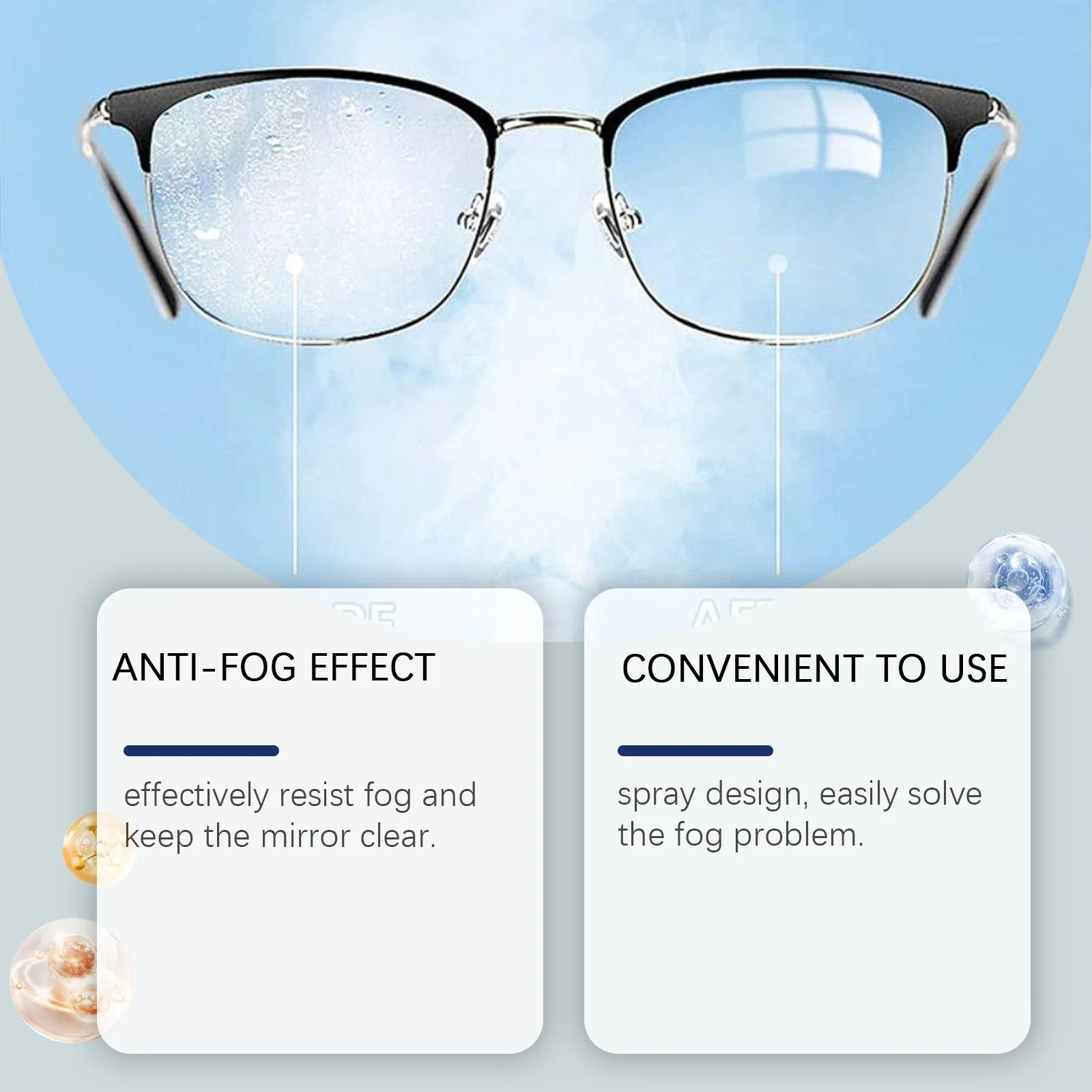 Eyeglass Cleaning Fluid Anti Fog Glasses Cleaning Lenses Remove Scratches Fingerprint Clear Vision Waterproof Portable Defogger Oasis Select