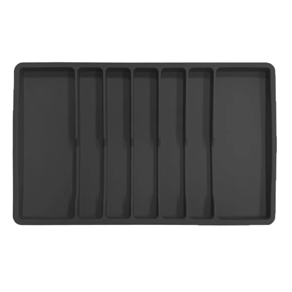Non Slip Silicone Cutlery Tray Silverware Drawer Organizer Kitchen Utensil Holder with Dividers Gray Black Color Oasis Select Black China Mainland