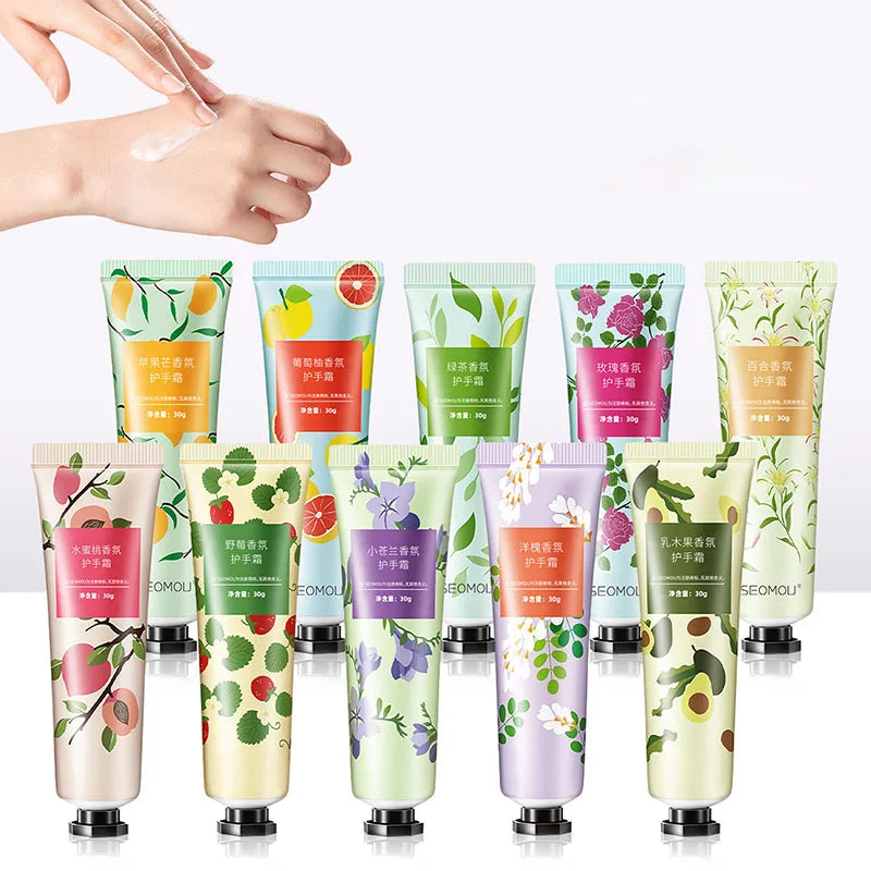 10-Piece Fruity Floral Hand Cream Set – Moisturizing & Nourishing Hand Cream Set Oasis Select