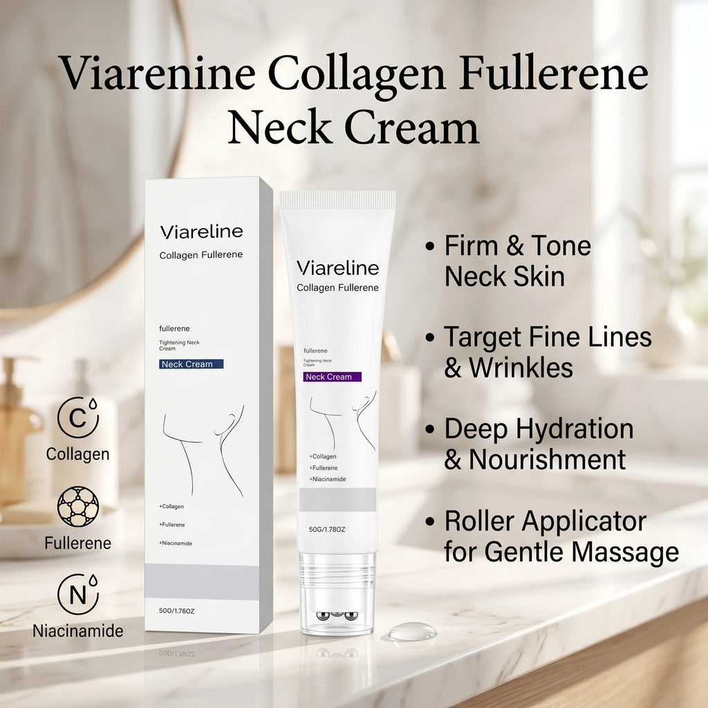 Collagen Neck Cream Roller Massage Tightening Neck Cream Reduce Neck Lines Reduce Double Chin Firming Lifting Brighten Skin Care Oasis Select