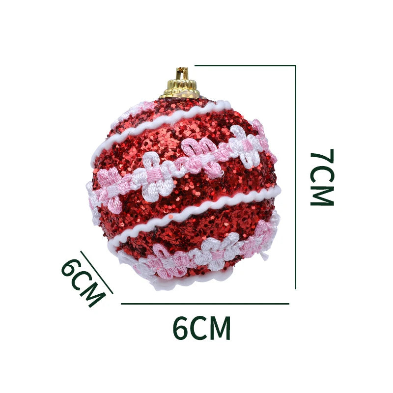 Christmas balls bubble balls Christmas tree creative decoration pendant 6cm Christmas color dots bob ball pendant Oasis Select