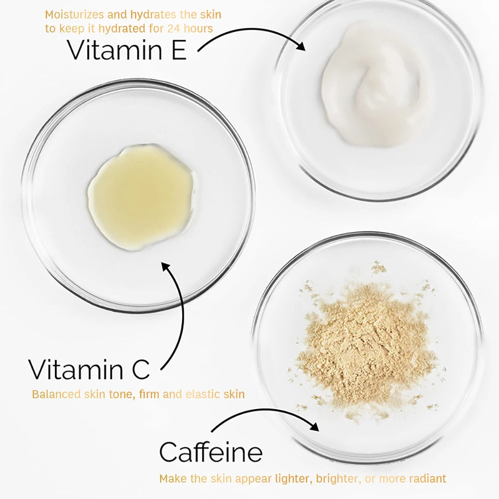 SUYARUN Anti-Aging Eye Cream Vitamin C&E + Caffeine Retinol - Dark Circles Wrinkles Treatment, Firming & Brightening. Oasis Select