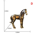 Miniature Antique Brass Long Tail Horse Figurines Feng Shui Ornament Copper Zodiac Animal Mini Desktop Crafts Home Decor gifts Oasis Select D