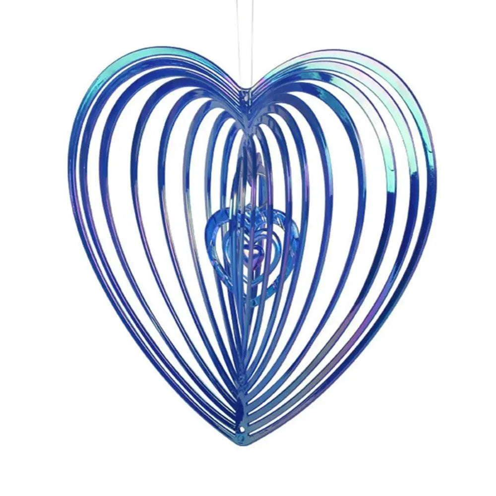 Heart-shaped Elastic Hanging for Birds Pigeons Pest Control Wind Spinner Bird Repeller Garden Supplies Wind Rotation Oasis Select blue