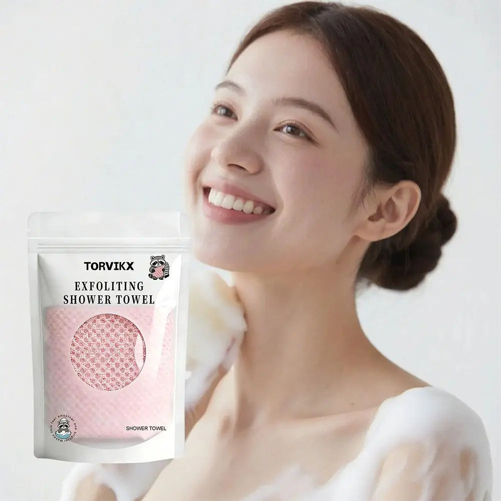 Exfoliating Shower Towel – Deep Cleansing Body Scrub Tool Body Exfoliating Towel Oasis Select