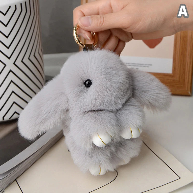 15cm Gifts Rabbit Fur Keychain Women Bag Car Key chain Pendant Decoration Jewelry Bags Hangings Accessories Oasis Select MR-19