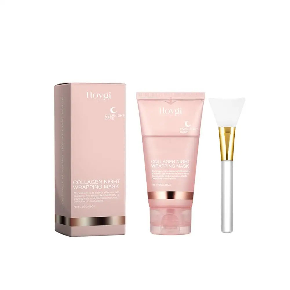 Hydrolyzed Collagen Overnight Facial Mask Wrapping Peel-Off Mask Hydrating Firming Mask for Elasticity Reduces Sagging Dullness Oasis Select B