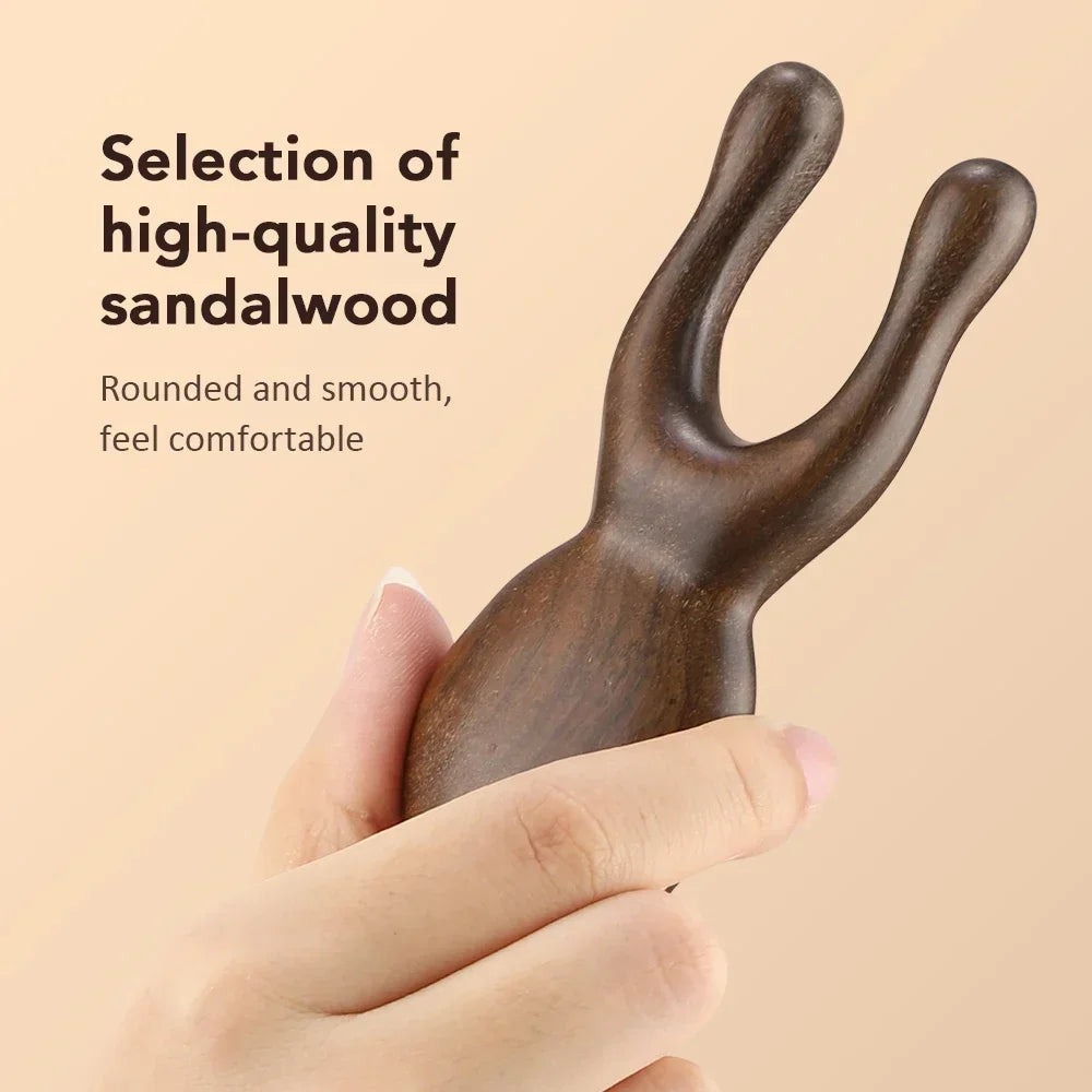Sandalwood Gua Sha Nose Face Massage Stick – Wooden Tool Facial Massage Tool Oasis Select