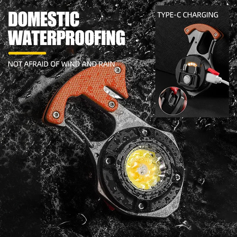 Portable Mini Multi-Function Keychain Light Maintenance Light Outdoor Camping Rechargeable Flashlight Cob Work Light Oasis Select