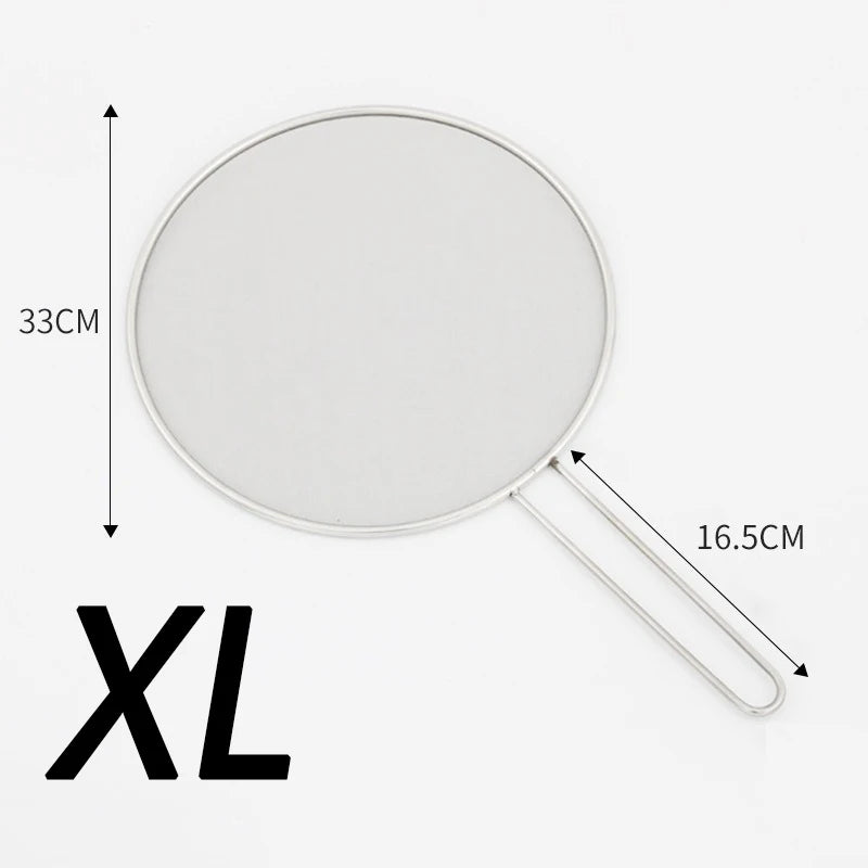 Stainless Steel Oil Proof Mesh Cooking Anti Splatter Split Guard Splatter Proof Oil Cover Mesh Pot Lid Cooking Kitchen Gadget Oasis Select 33cm szie