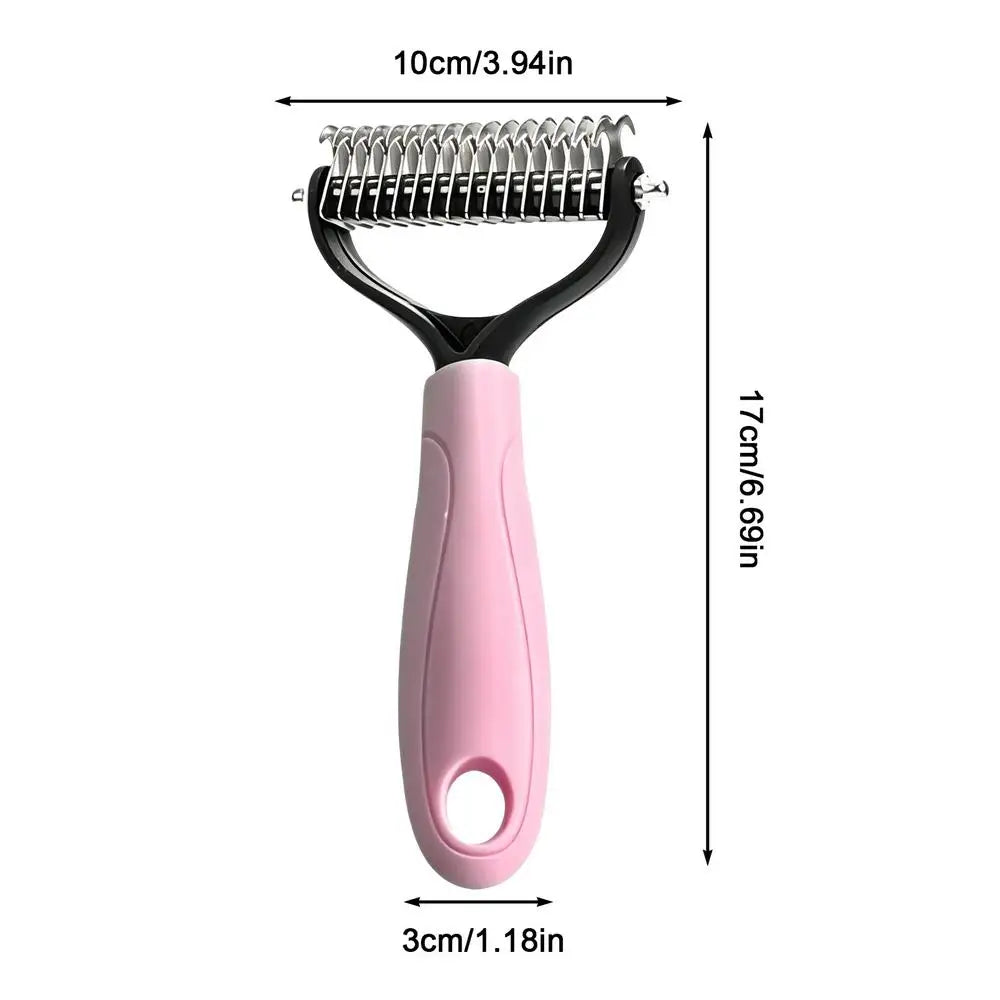 Pet Deshedding Brush Cat Comb Cleaning Hair Remover Grooming Tool for Dog and Cats De-Matting Comb Cleaning Pets Supplies Oasis Select Pinks