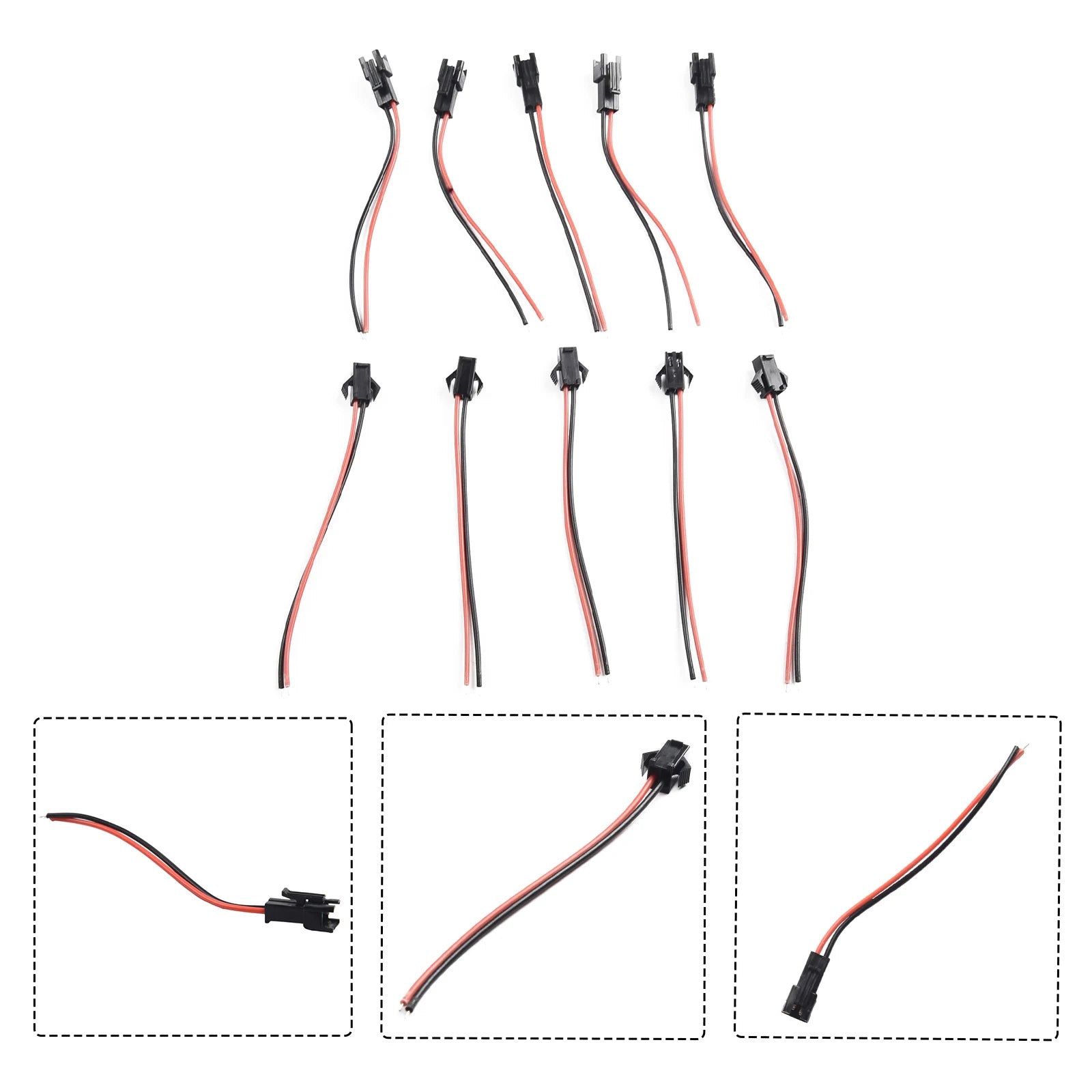 2.54mm SM 2-Pin Connector Cables for LED Strips – 5 or 10 Pairs LED Connector Cable Oasis Select