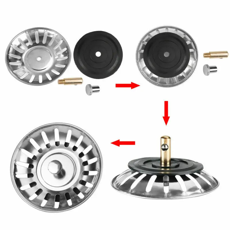 80MM Kitchen Sink Strainer Basket Old Style Drain Cover Replacement Filter Mesh Stopper for Food Waste Sink Accessories Oasis Select