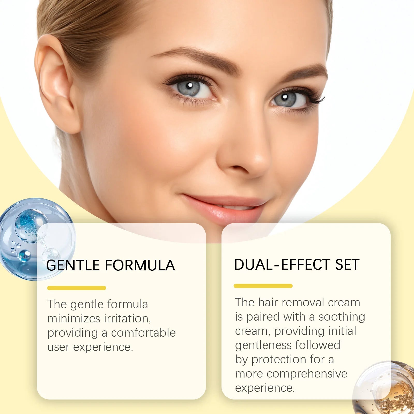 Facial Hair Removal Cream Kit for Women Upper Lip Chin Removes Fine Hair Gentle Depilatory Sensitive Skin Shea Butter 60g Oasis Select