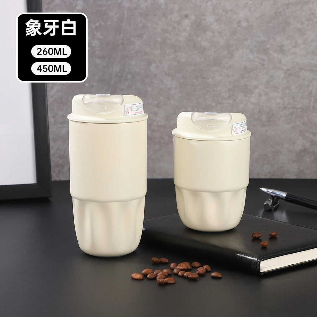 260/450ml 316 Stainless Steel Coffee Cup Travel Portable Mini Insulated Mug for Men and Women High-Quality Gift Water Bottle Oasis Select White 260ml