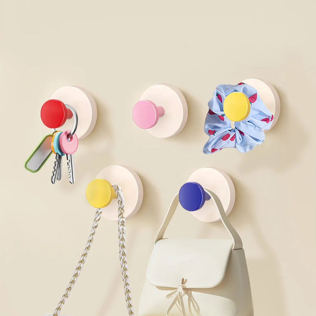 Colorful strong suction cup hook, no punching bathroom kitchen hook - movable, suitable for keys, towels, bags, dolls Oasis Select