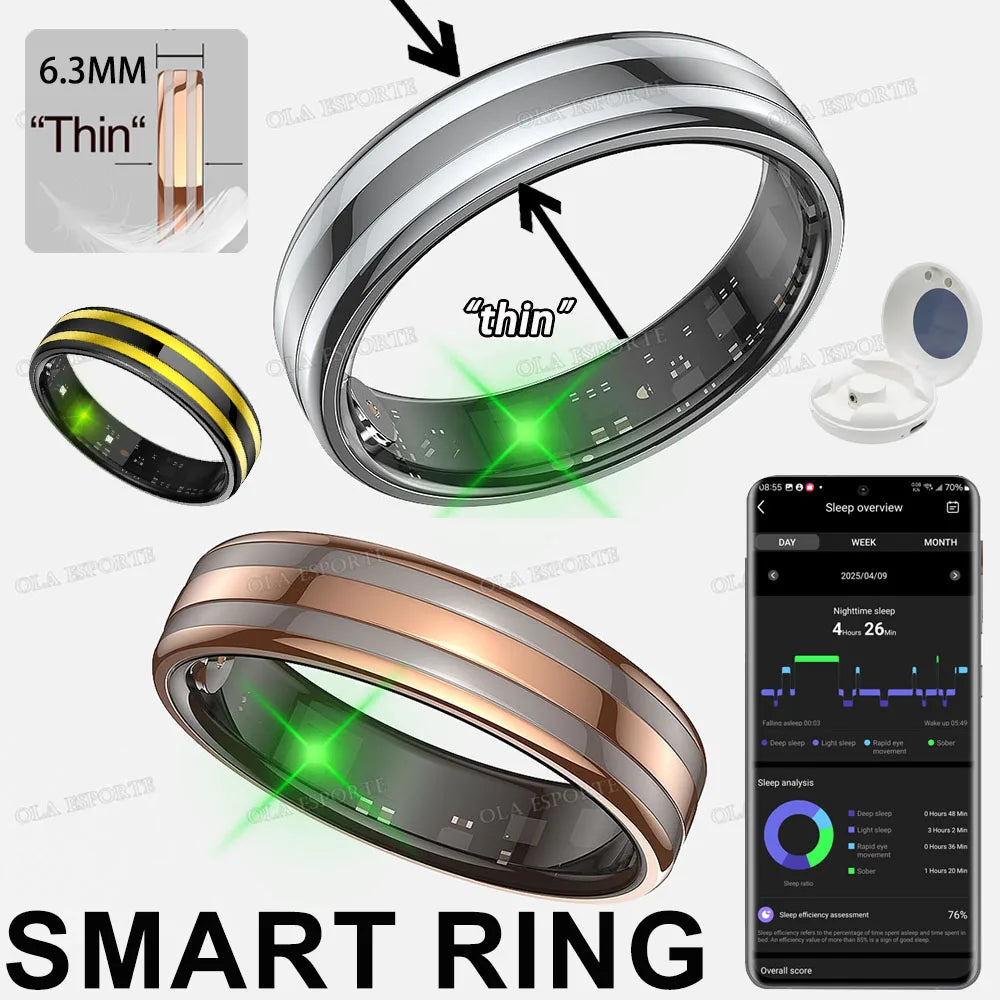Smart Ring – Heart Rate, SpO2 & Sleep Monitor | Waterproof